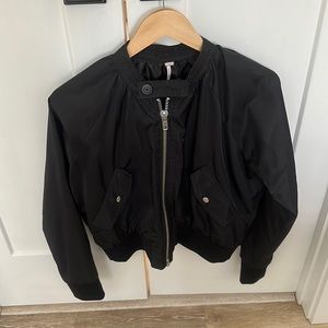 Free People Bomber Jacket Black/Size XS